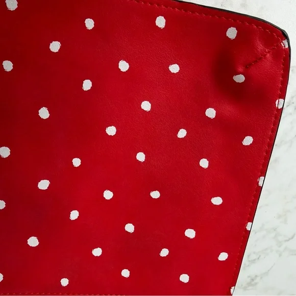 Aldo red and white polka dot wearable wristlet clutch bag vegan faux leather - Picture 8 of 11
